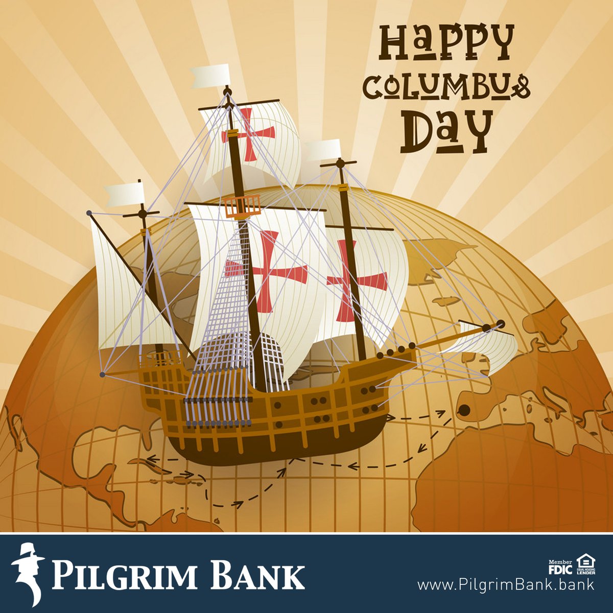PilgrimBank's tweet image. 🌍🚢 We are closed today in observance of Columbus Day. Today, we commemorate Christopher Columbus's historic voyage and the exploration that shaped the world we know today. Let's honor the spirit of discovery and the diversity of cultures. 🌎✨ #ColumbusDay #ExplorationDay 🗺️🌍