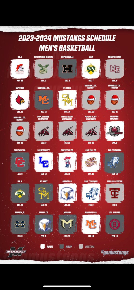 Mustang Basketball ‘23-‘24 Schedule