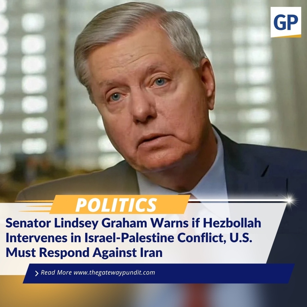 gatewaypundit's tweet image. Warmonger Senator Lindsey Graham (R-SC) made a compelling case for holding Iran accountable for any escalation in the Israel-Palestine conflict involving Hezbollah, an armed party backed by Iran.

“If Hezbollah attacks Israel, I would make Iran pay a heavy price,” said Graha…