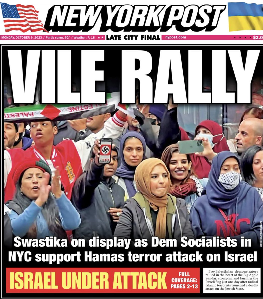 SteveGrayNJ4's tweet photo. Will the @FBI immediately start investigating these New York Palestine supporters as Neo-Nazis.  Hell No!!

The American People have been lied to by the US Government.  We have been told repeatedly that US Neo-Nazis are comprised of White Supremacists, mostly from flyover states.  

It appears these Neo-Nazis are not white and are living within the Liberal’s backyard.  Will the #SouthernPovertyLawCenter add these people and groups to their list of Jewish hate groups or will the SPLC follow the lead of their buds in the #FBI? 

@KyleSeraphin @stevefriend @GBalloutine @TheBigMigShow 

@splcenter @KrisGoldsmith85