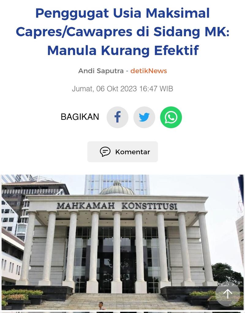 TheBwitchNEro__'s tweet photo. Mahfud Md mengatakan MK tidak berwenang merubah batasan usia Capres/Cawapres.
Namun jika MK mau menabrak aturan, MK harus adil dengan mengabulkan gugatan batas minimal usia Capres/Cawapres jadi 35 tahun dan menetapkan batas maksimal Capres/Cawapres jadi 70 tahun. https://t.co/44gyAr3xYd