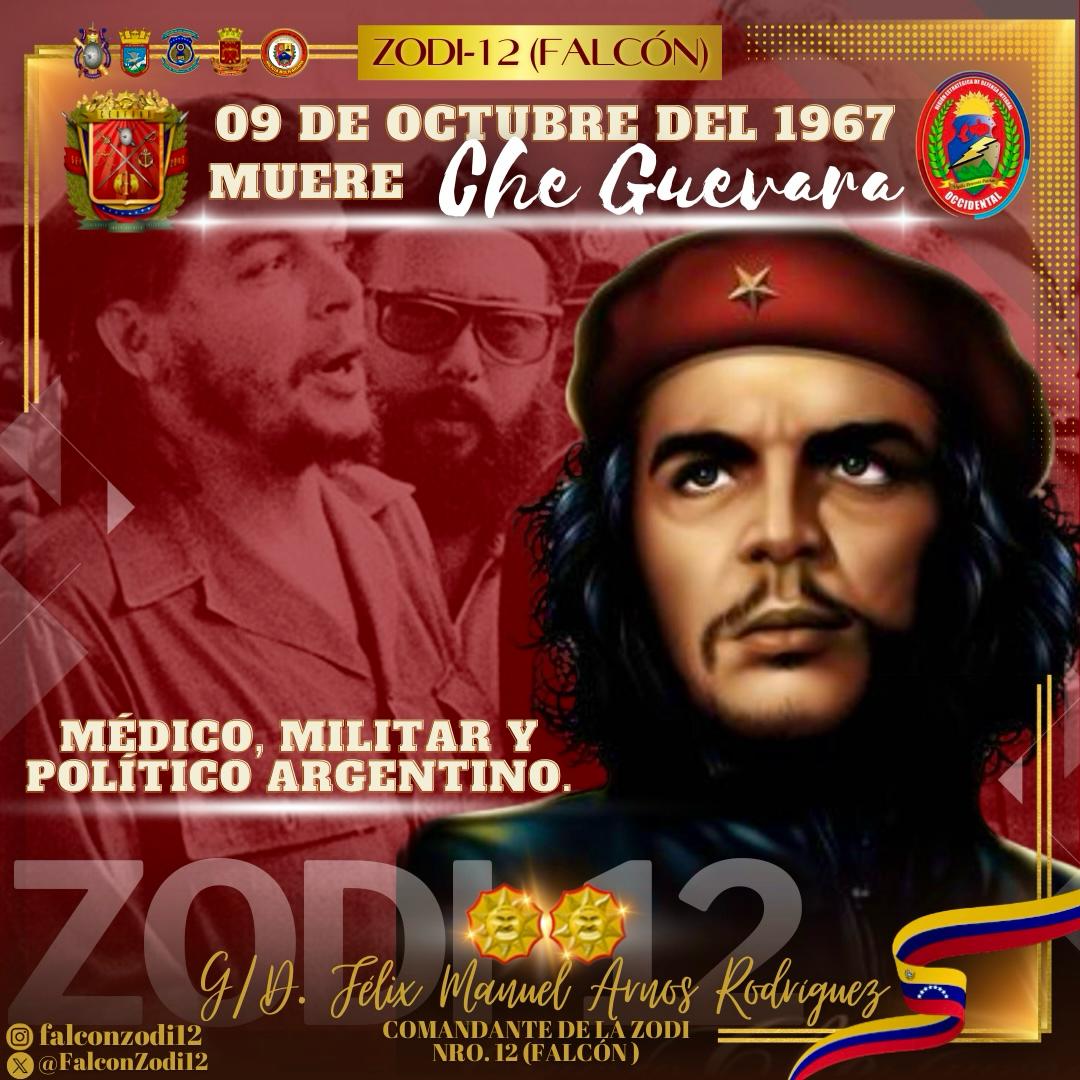 #09Oct 56 años se cumplen del vil asesinato del gigante de la rebeldía, Ernesto “Che” Guevara. Comandante heroico que logró transformar el verbo revolucionario en acción para construir la nueva humanidad. Su pensamiento y lucha  por la dignidad del pueblo sigue inspirándonos.
