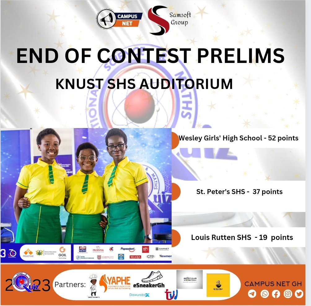 After years of struggle to defeat St. Peter's SHS, Wesley Girls' have finally achieved glory. 

Congratulations <a href="/wesleygirlshigh/">WESLEY GIRLS’ HIGH SCHOOL</a> 🎉

#NSMQ2023 #NSMQ30 #NSMQODDS2023 #CampusNetGH🇬🇭