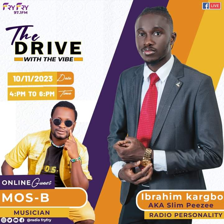 Wednesday I will be live on Radio FryFry Freetown, Sierra Leone with @Slim_peezee_official #thedrivewiththevibe
