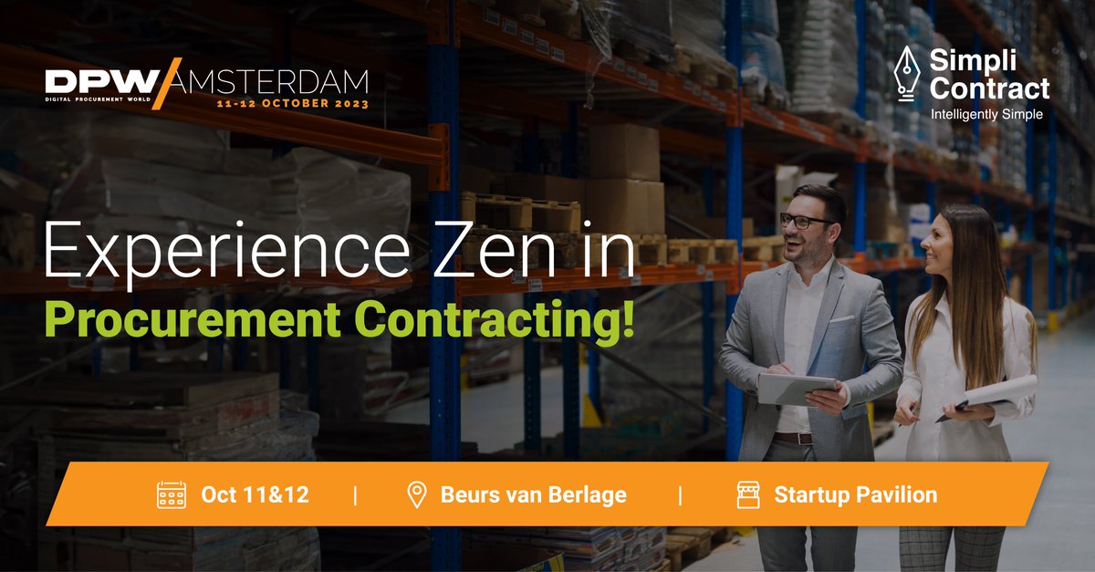 simplicontract's tweet image. Just 2 more days to go for DPW 2023! ⏳

Will you be joining us in DPW Amsterdam? We&apos;d love to see you at our startup pavilion! 🤝

Book a meeting with our team here 👉: outlook.office365.com/owa/calendar/S…

#DPW #maketechwork #simplicontract