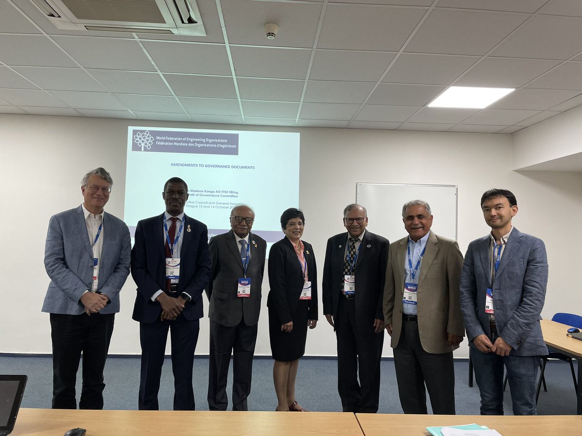 The @wfeo #Governance Committee which I chair met today in Prague furring the @wfeo biennial General Assembly and meetings. Important work for this global #engineering organisation with members from 100+ nations representing 30+ million engineers