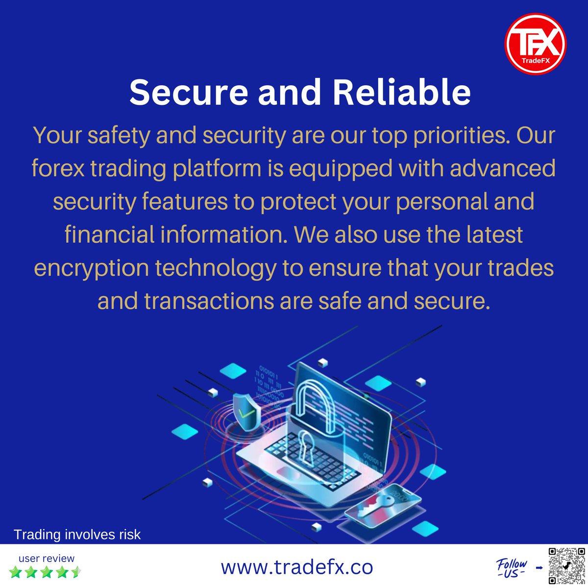 tradefx2013's tweet image. Our Forex trading platform prioritizes safety and security, utilizing advanced features and encryption technology to protect personal and financial information, ensuring secure trades and transactions. #ForexTrading #SecurityFeatures #EncryptionTechnology #SafeAndSecure
