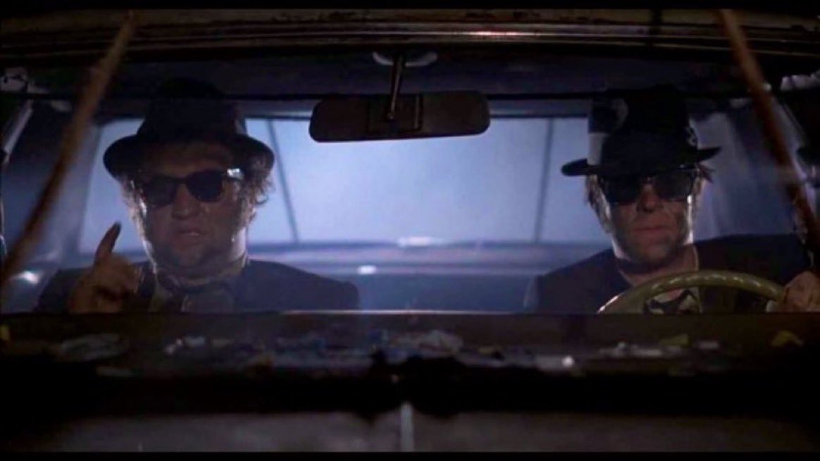 Super70sSports's tweet image. “It&apos;s 106 miles to Chicago, we got a full tank of gas, half a pack of cigarettes, it&apos;s dark, and we&apos;re wearing sunglasses.&quot; 

“Hit it.”
