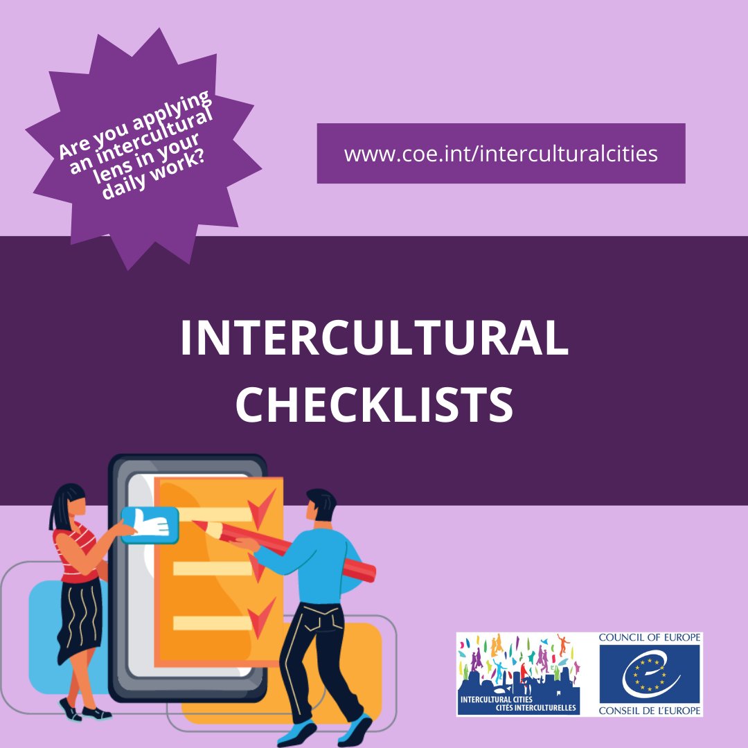 CoE_Antidiscri's tweet photo. ✅Are you applying an intercultural lens in your daily work? Use our checklists to quickly check how intercultural your policy or project is by looking at: #RealEquality #MeaningfulInteraction #ValuingDiversity
↪️https://t.co/wRmyiX78NP https://t.co/ltDShClP4x