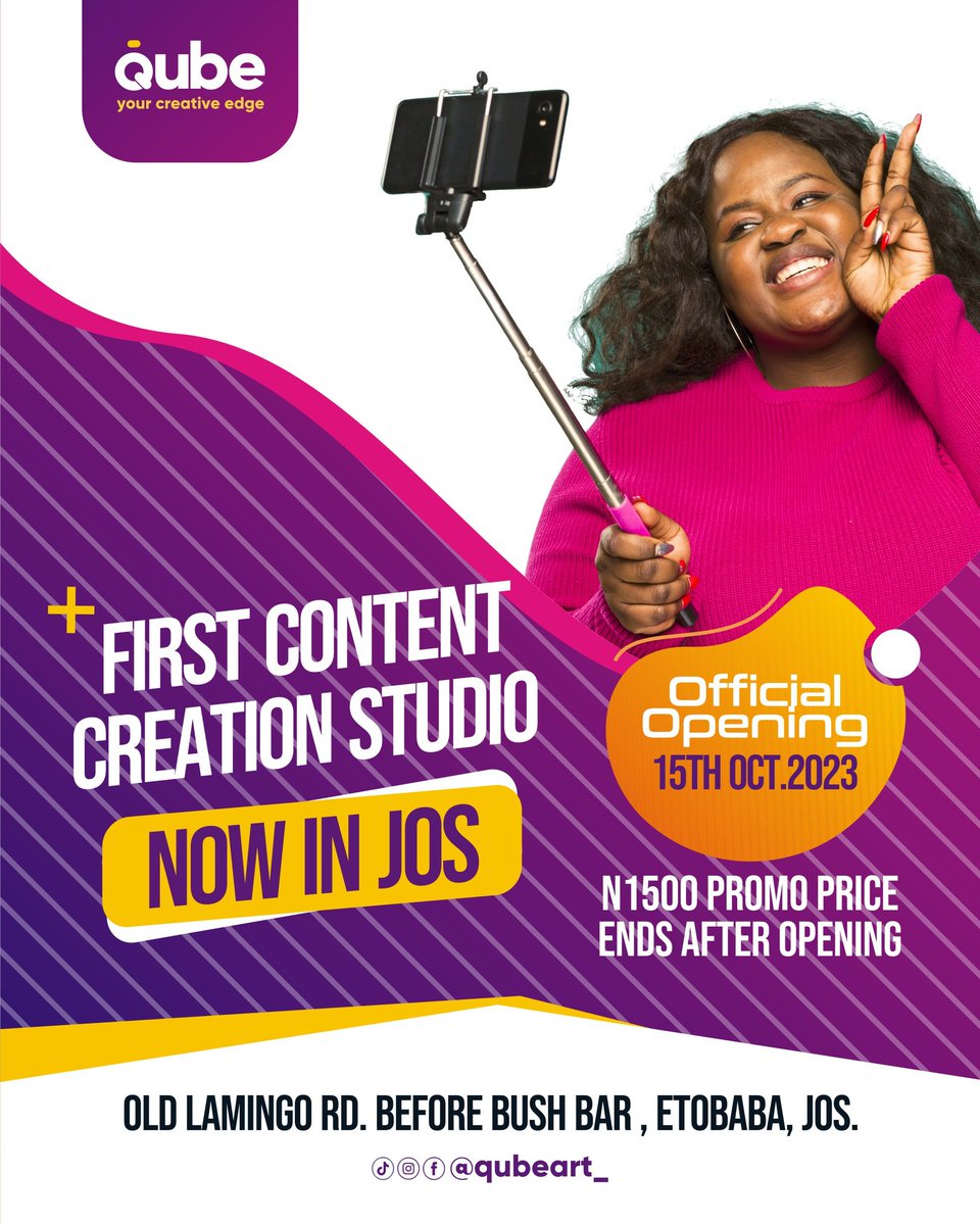 qubeart_'s tweet photo. ⚠️ Attention Content Creators! Our pre-launch special is wrapping up on October 16th. Don't miss your chance to lock in 30 minutes at the introductory price of N1500. 🚨 After the 16th, our new rates kick in. 

Act now! ⏳ 

#QubeArtStudios #JosContentCreators #PreLaunchOffer https://t.co/NryPgESLpu