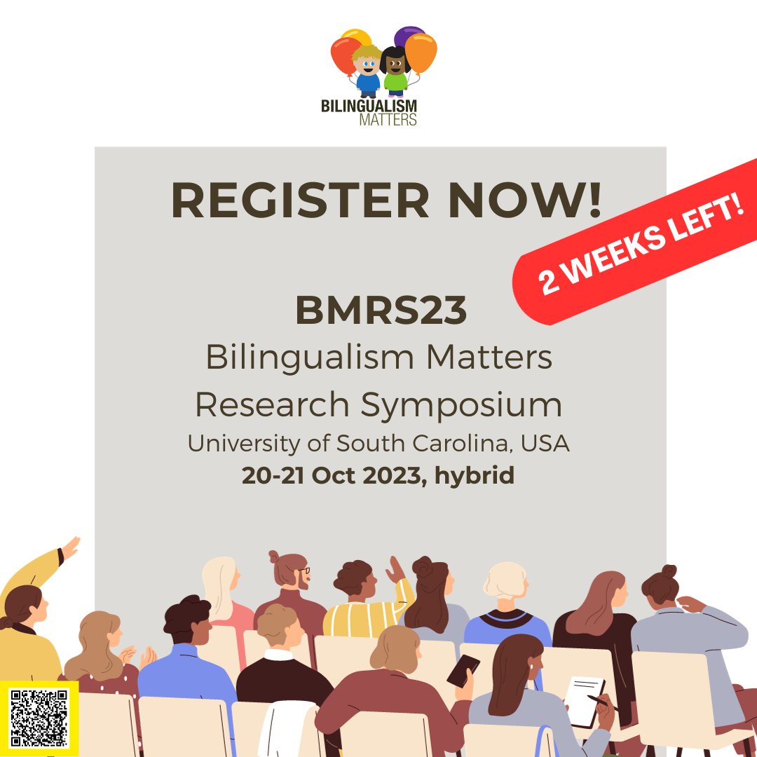 The Bilingualism Matters Research Symposium is already happening next week! 😱🤩 If you don't have a ticket yet, it's not too late. Online registration is still possible until 19.10.! Find out more: bit.ly/3KeUk1a