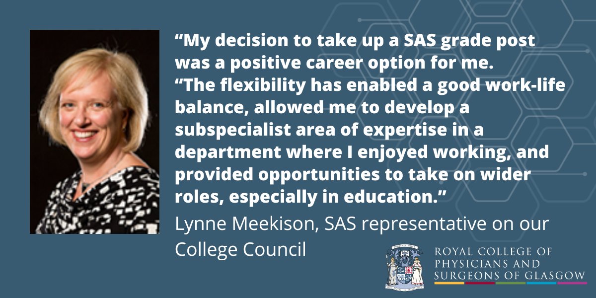 Royal College of Physicians & Surgeons of Glasgow (@rcpsglasgow) on Twitter photo We’re joining in #SASWeek23 from the 9-13 October, to celebrate the specialty and specialist doctor workforce.
Today’s theme is SAS as a career choice. <a href="/LynneMeekison/">Lynne Meekison</a>, SAS representative on our College council, shares her thoughts.
Read more: ow.ly/XpPr50PUxfy We’re joining in #SASWeek23 from the 9-13 October, to celebrate the specialty and specialist doctor workforce.
Today’s theme is SAS as a career choice. <a href="/LynneMeekison/">Lynne Meekison</a>, SAS representative on our College council, shares her thoughts.
Read more: ow.ly/XpPr50PUxfy