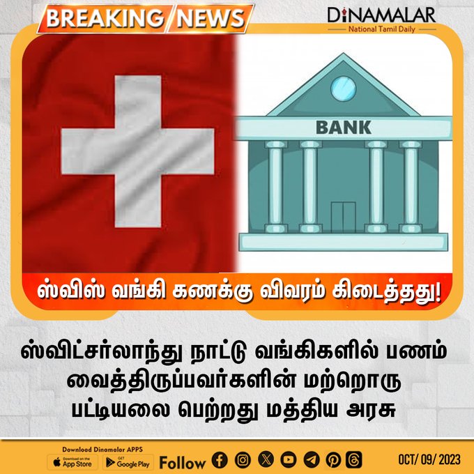 PoongodiSugandh's tweet photo. ஸ்விஸ் வங்கி கணக்கு விவரம் கிடைத்தது!
திமுக , காங்கிரெஸ் & I.N.D.I.Alliance இப்போ பதரலாம், கதரலாம், அழலாம்... 😊
#Swiss_Bank | #Switzerland | #Account_details | #Central_government
https://t.co/79d3NsvKqu https://t.co/WatZpuglVt