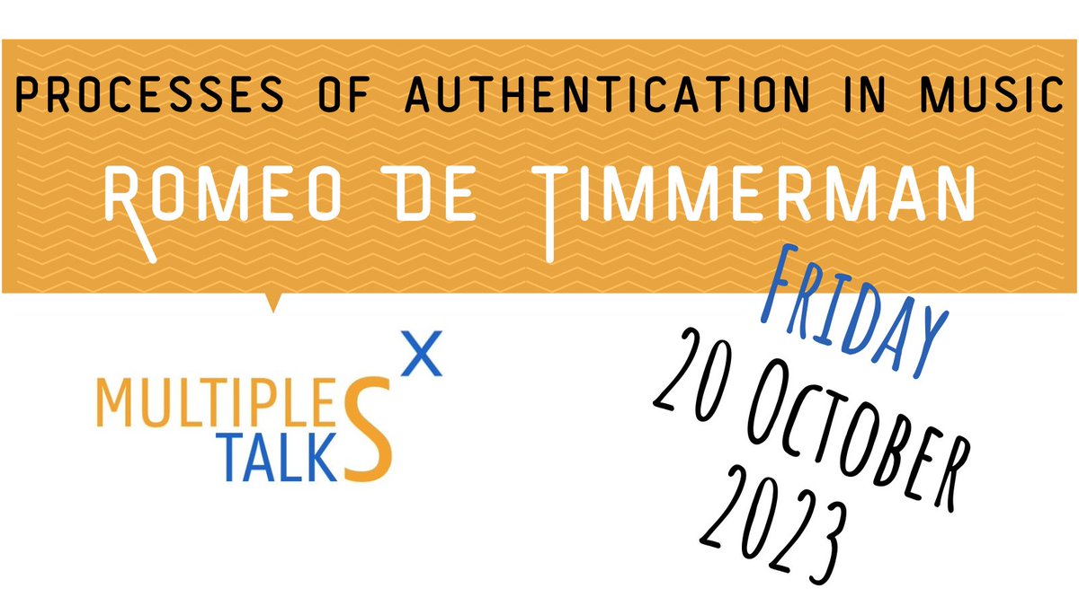 MULTIPLES_ugent's tweet photo. MULTIPLEtalkS data session on processes of authentication in music | Romeo De Timmerman | Friday 20 Oct 2023 | 11:30-13:00 | Plateau Campus (0.1) ππ» Information and registration π·
https://t.co/v6tKztRwc8
@romeodtimmerman
@SiboKano
@Sverkest
#UGent #multipletalks #PhD #research https://t.co/8kXtyGeZUu