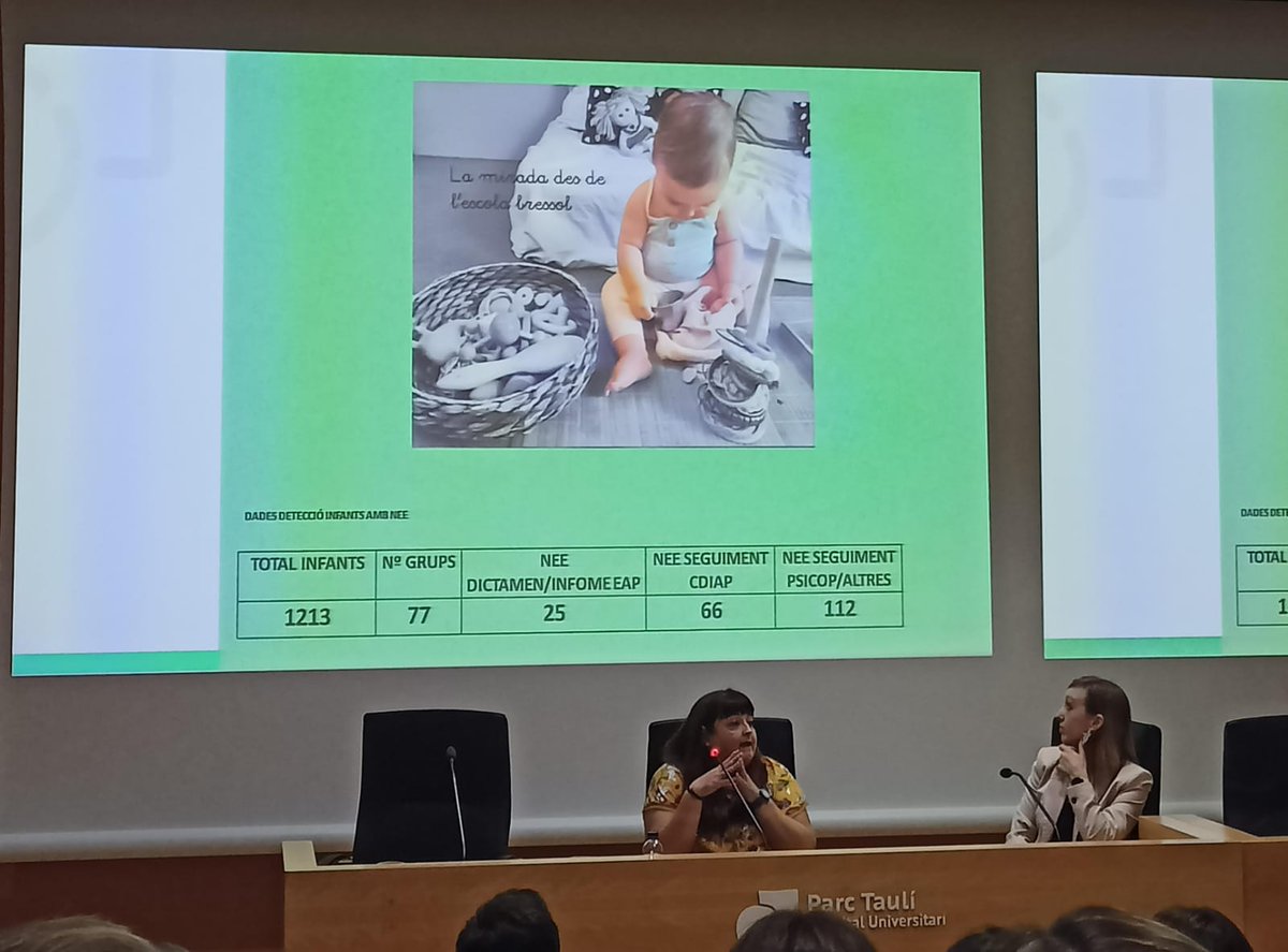 SbdEsportEduca's tweet photo. Les #EBMSabadell han estat convidades a intervenir a la “Jornada de reflexió sobre l’atenció als trastorns de l’espectre autista (TEA) en la primera infància” organitzada pel CDIAP @parctauli i l’ @eap_b34 per presentar la “Mirada des de l’Escola Bressol” #TEA #Educació https://t.co/UeKwzBWtiB