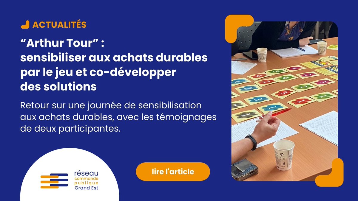 ▶️ Un nouvel article à lire sur le site du <a href="/RCPGrandEst/">Réseau Commande Publique Grand Est</a> : retour et témoignages sur la journée de sensibilisation organisée à Laxou en juin, avec la découverte du jeu Arthur et la quête des #achatsdurables et une session de co-développement.

commandepublique-grandest.fr/jeu-achat-dura…