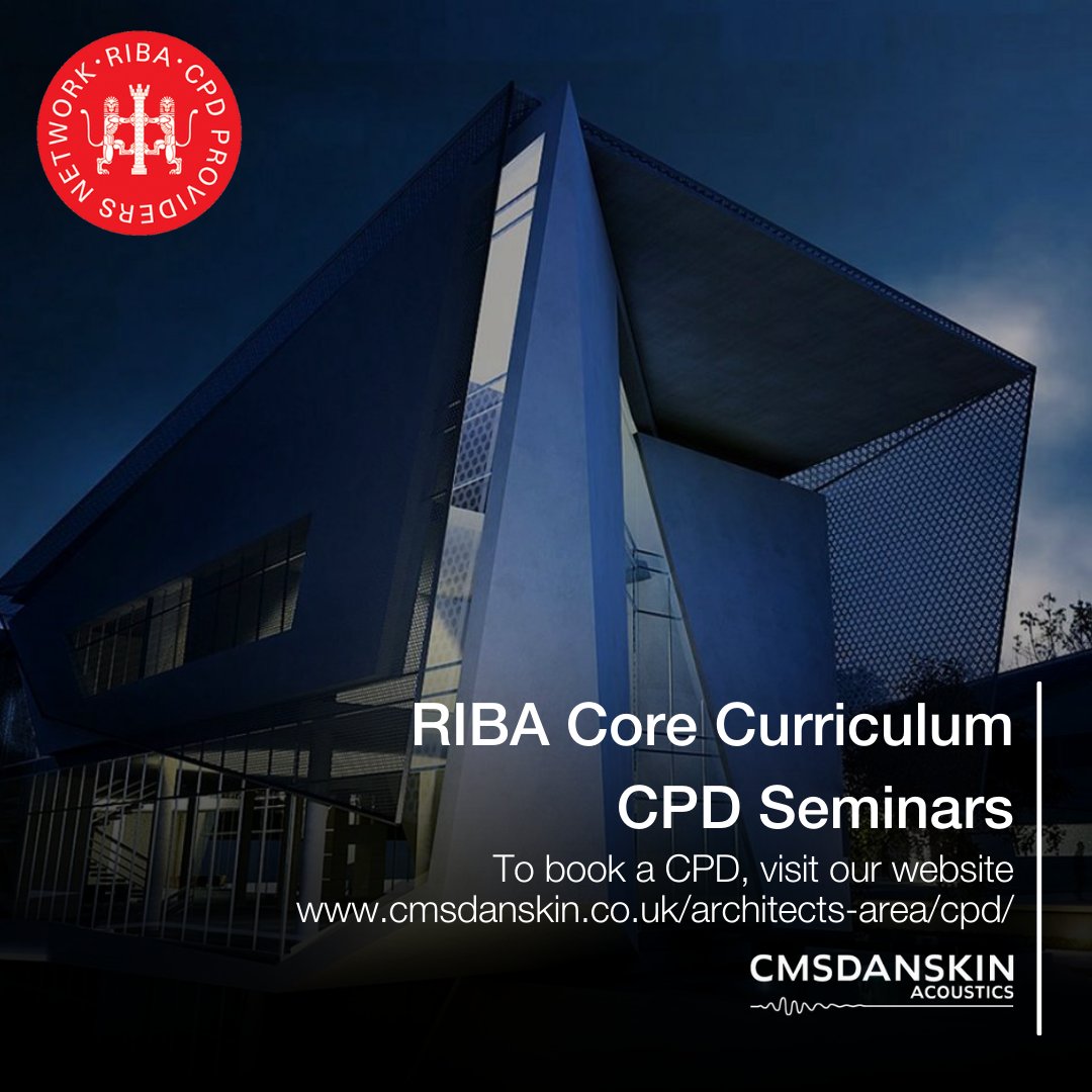 CMSDanskin's tweet photo. Book a RIBA-approved Core Curriculum CPD: https://t.co/5xGT8YfCfv

𝐀𝐜𝐨𝐮𝐬𝐭𝐢𝐜 𝐅𝐥𝐨𝐨𝐫𝐢𝐧𝐠 𝐚𝐧𝐝 𝐭𝐡𝐞 𝐈𝐦𝐩𝐚𝐜𝐭 𝐨𝐟 𝐌𝐚𝐭𝐞𝐫𝐢𝐚𝐥 𝐒𝐩𝐞𝐜𝐢𝐟𝐢𝐜𝐚𝐭𝐢𝐨𝐧 𝐨𝐧 𝐏𝐞𝐫𝐟𝐨𝐫𝐦𝐚𝐧𝐜𝐞
Gain an understanding of acoustic related regulations and the role of flooring specifications in achieving compliance.
- Learn how to navigate the complexities of compliance and better understand the testing protocols which determine product performance.
- Acquire valuable insight into common reasons for failures and how to best to avoid these.
- Develop your knowledge on a wide range of system types and understand the strengths and weaknesses of these in a range of applications.

𝐒𝐨𝐮𝐧𝐝 𝐀𝐛𝐬𝐨𝐫𝐩𝐭𝐢𝐨𝐧 𝐚𝐧𝐝 𝐭𝐡𝐞 𝐑𝐢𝐬𝐞 𝐨𝐟 𝐑𝐞𝐯𝐞𝐫𝐛𝐞𝐫𝐚𝐭𝐢𝐨𝐧
This seminar aims to:
- Explain and demonstrate absorption and reverberation
- Raise awareness of architects to BB93
- Enable architects to make informed choices regarding the types of products available.

#cpd #cpdtraining #soundabsorption #acoustic #acousticflooring