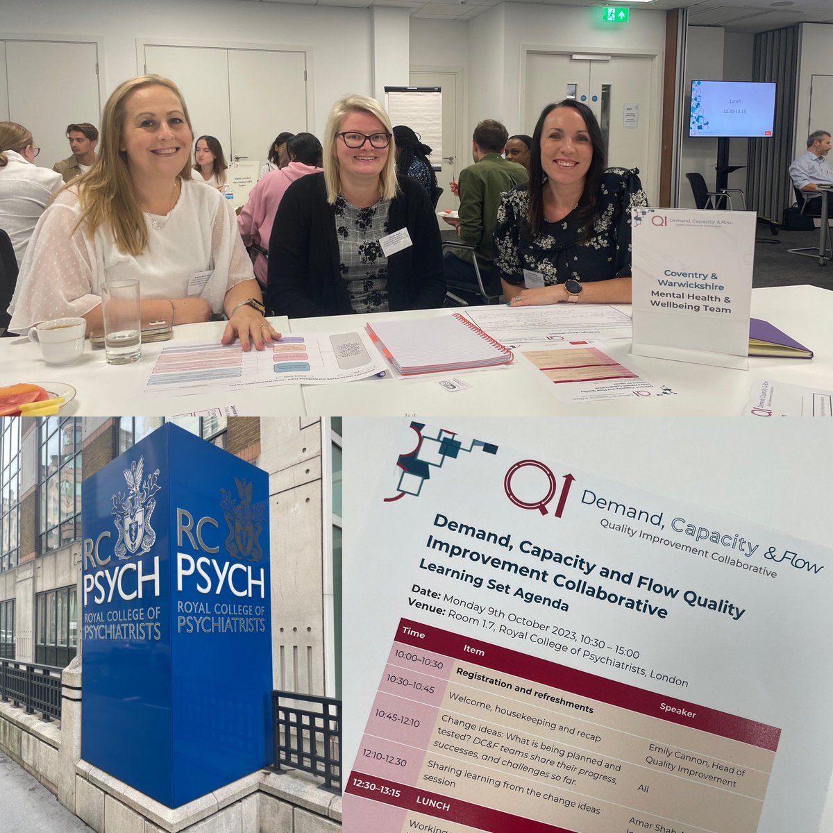 DrM_Webster's tweet photo. Great to be back @rcpsych to learn & share change ideas with teams from across the UK for our Demand, Capacity & Flow #QI Collab ๐ ๐๐๐ #DCFQI @NCCMentalHealth @CWPT_NHS @CWPT_QI @MadleSuzanne @JodieLiely @DrRichardOnyon @MaryMumvuri @sonya_gardiner @MelCoombesCEO @nichollm https://t.co/2lyUFYHyy4