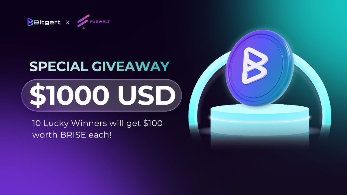 Bitgert - $BRISE (@bitgertbrise) on Twitter photo 🎉 Participate in our strategic giveaway contest with <a href="/FabweltToken/">FabweltToken</a> ! 🎁
To enter, follow these simple steps:
1️⃣ Follow <a href="/bitgertbrise/">Bitgert - $BRISE</a> and <a href="/FabweltToken/">FabweltToken</a> .
2️⃣ Join our Telegram group: t.me/bitgertbrise
3️⃣ Retweet this post and tag your friends.
4️⃣ Comment your metamask 🎉 Participate in our strategic giveaway contest with <a href="/FabweltToken/">FabweltToken</a> ! 🎁
To enter, follow these simple steps:
1️⃣ Follow <a href="/bitgertbrise/">Bitgert - $BRISE</a> and <a href="/FabweltToken/">FabweltToken</a> .
2️⃣ Join our Telegram group: t.me/bitgertbrise
3️⃣ Retweet this post and tag your friends.
4️⃣ Comment your metamask