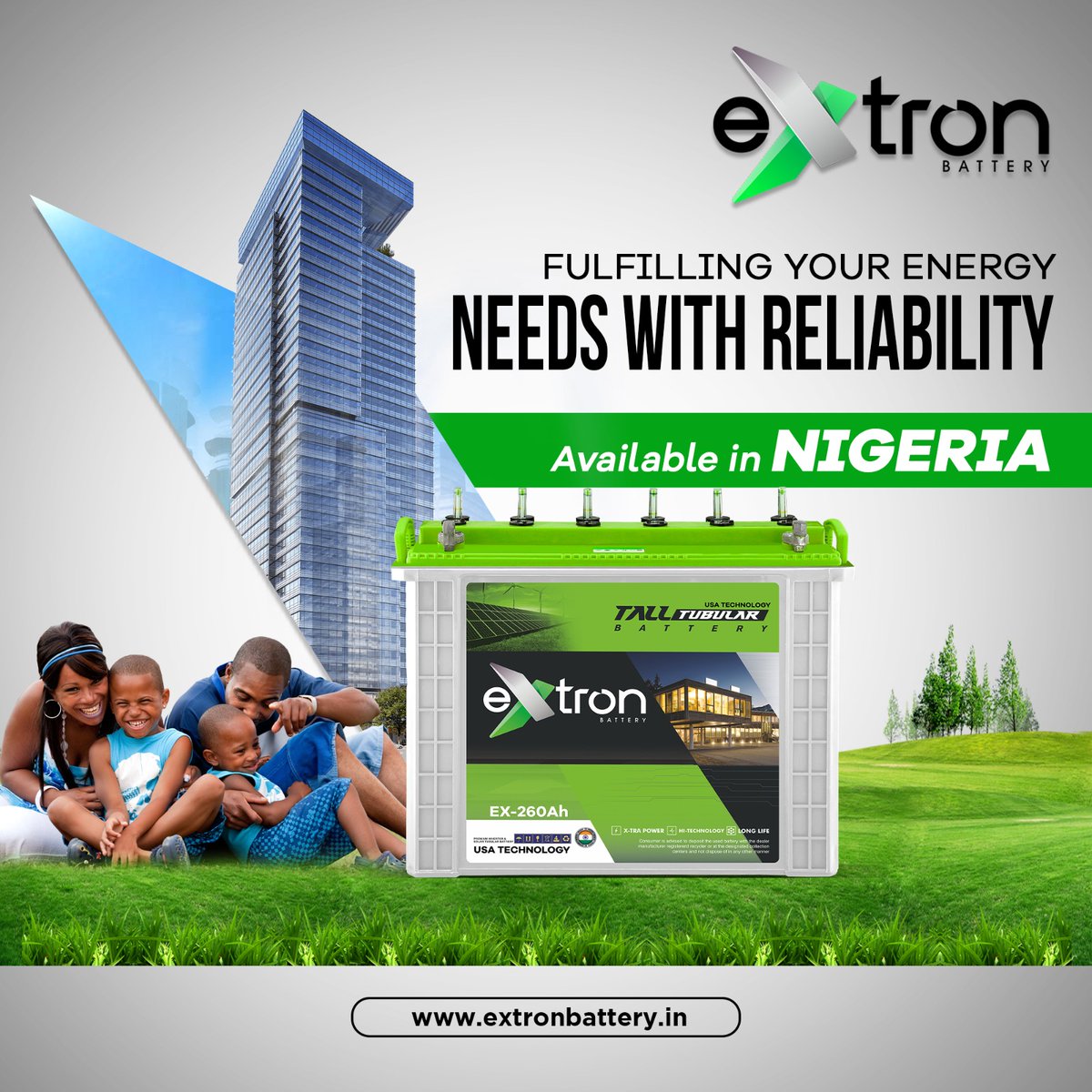 Ensuring dependable energy solutions to meet your needs, is our commitment!

Choose Extron for an uninterrupted power supply.
Now in Nigeria too. 🇳🇬
.
#extron #extronbattery #nigeriabattery #batterynigeria #nigeria #nigeriaexport #exportimport #batterymanufacturer