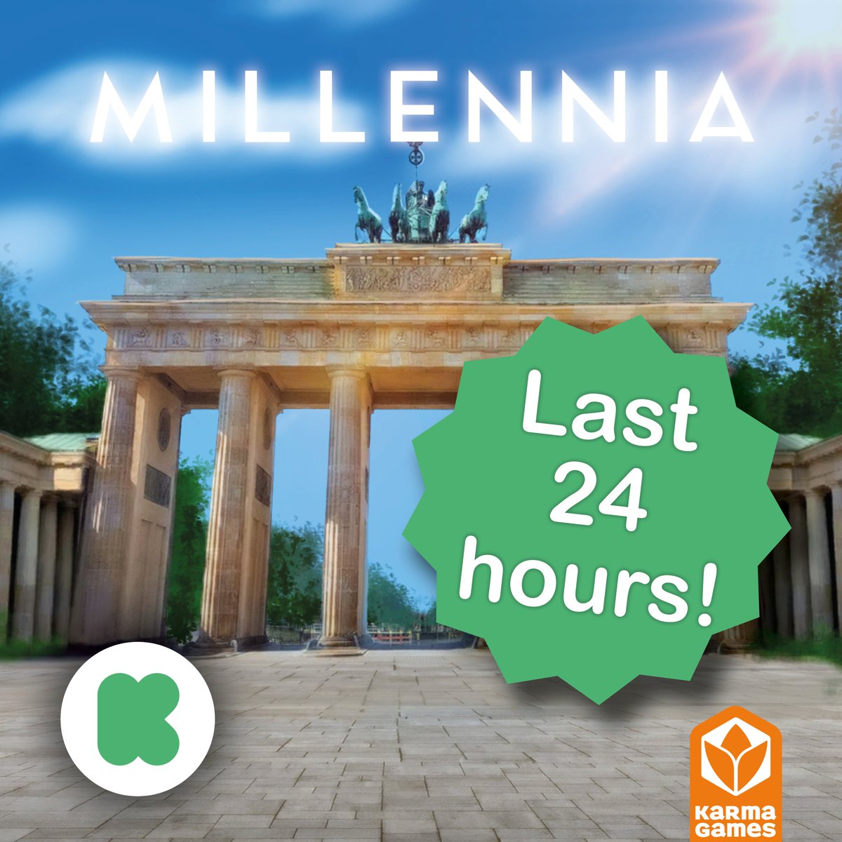🚀Last 24 hours for MILLENNIA ⏳ on Kickstarter! 

We are super close to unlock the custom insert! Feel free to share the campaign with others, so that we together can make this game better for everyone!

kickstarter.com/projects/karma…

Thank you so much for your support! 🙏😍