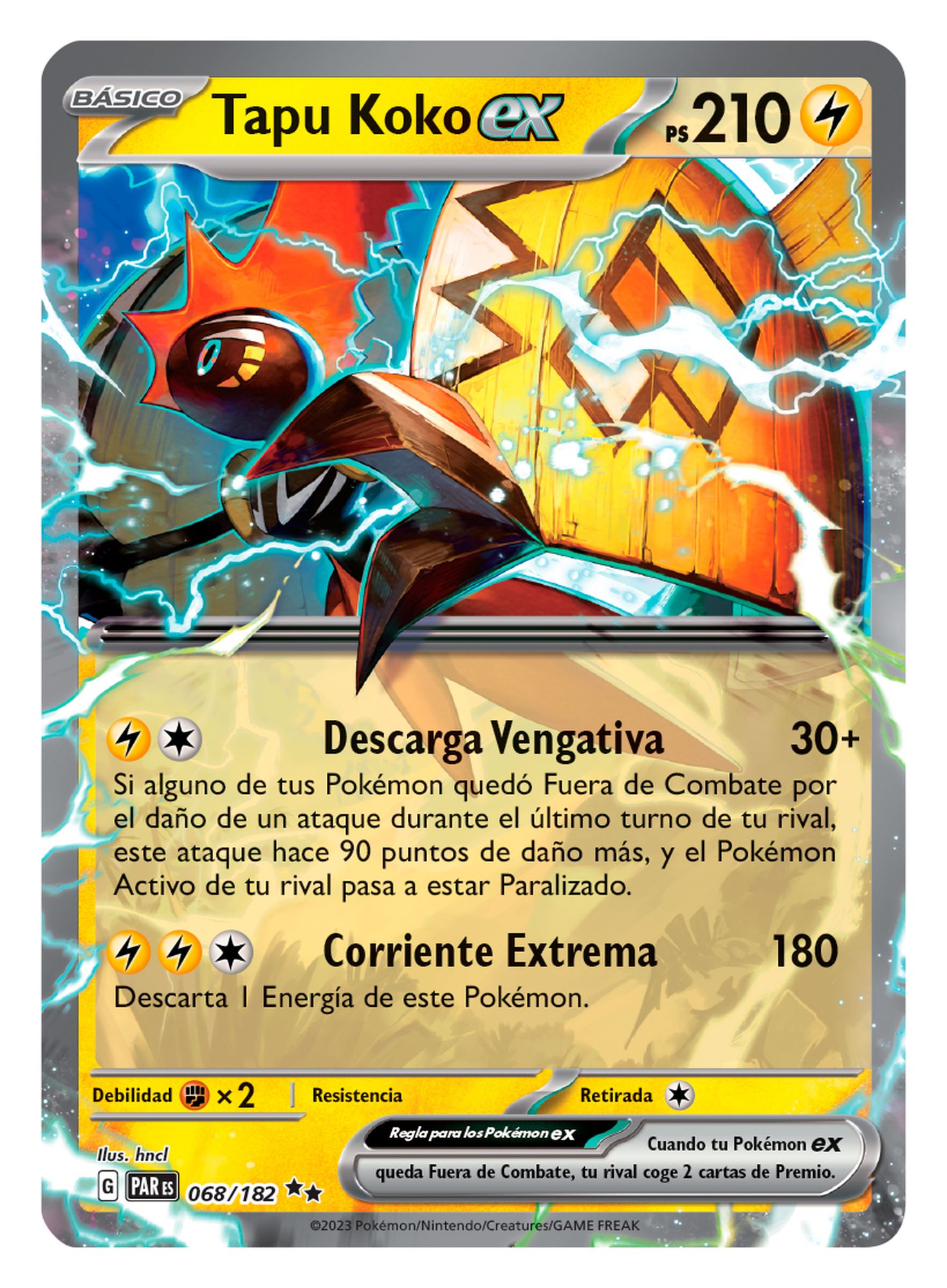 PokéXperto on X: Carta de Tapu Koko ex de la colección Paradox Rift en  español  / X