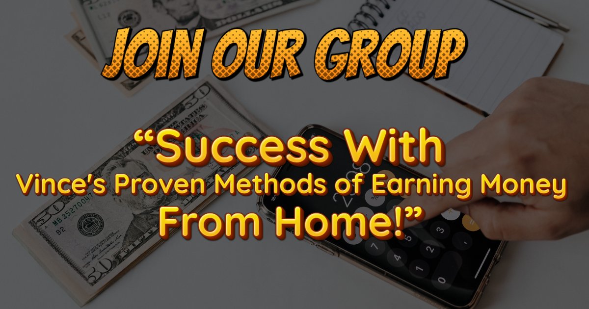 Visit and Join Our Group: “Success With Vince's Proven Methods of Earning Money From Home!”💔

facebook.com/groups/success…
#FinancialSuccess #VincesMethods #MoneyMaking #HomeBasedBusiness #PassiveIncome #FinancialIndependence #SuccessWithVince #EarningMoneyFromHome #ProvenMethods