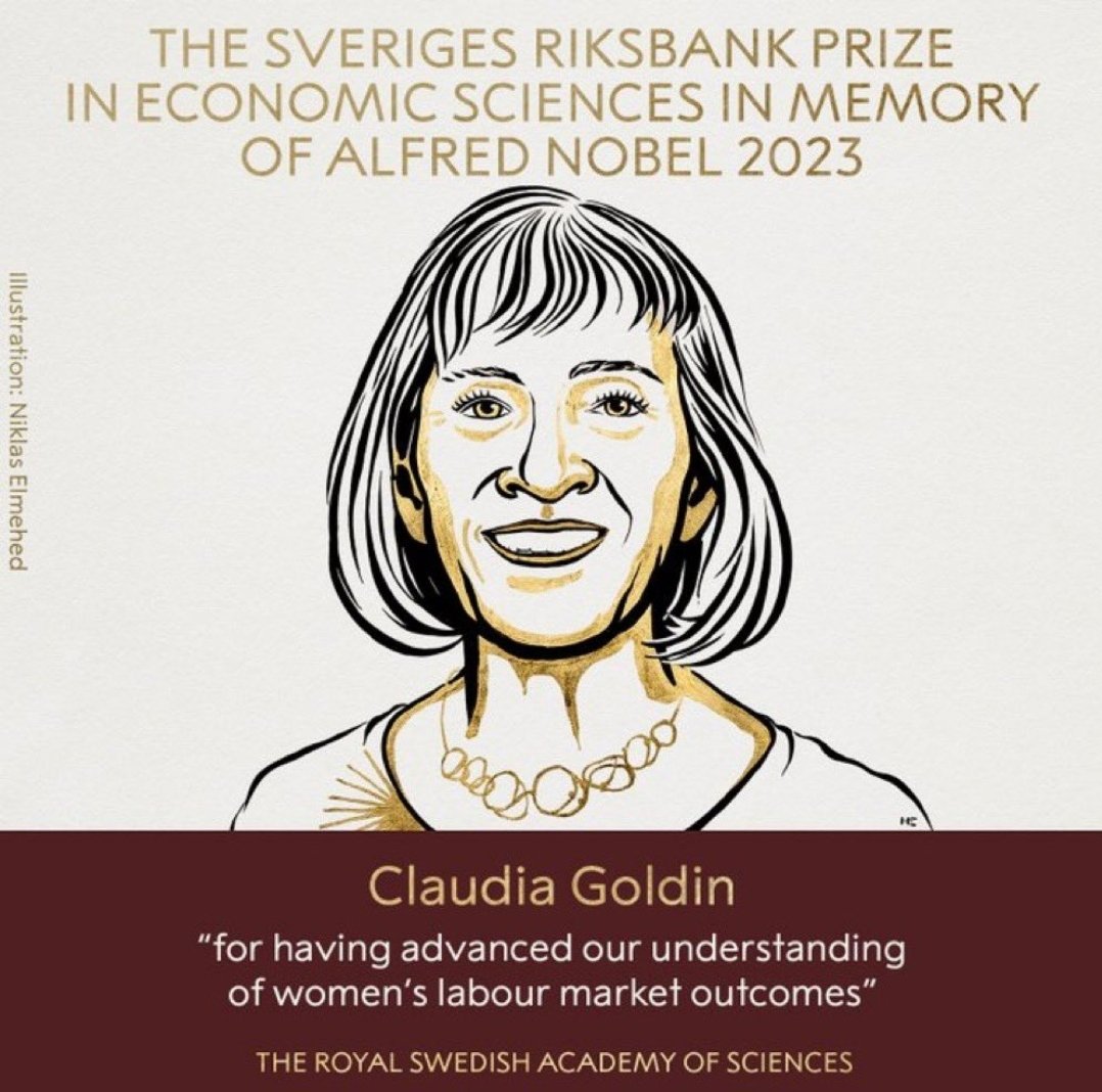urbigaray's tweet photo. El Premio Nobel de Economía 2023 ha sido otorgado a la prof. Claudia Goldin por "haber hecho avanzar la comprensión de los resultados de las mujeres en el mercado laboral". Es la tercera mujer en ganarlo

Su fascinante obra también se apoya en el estudio de la historia económica. https://t.co/SdrdQbwuPJ