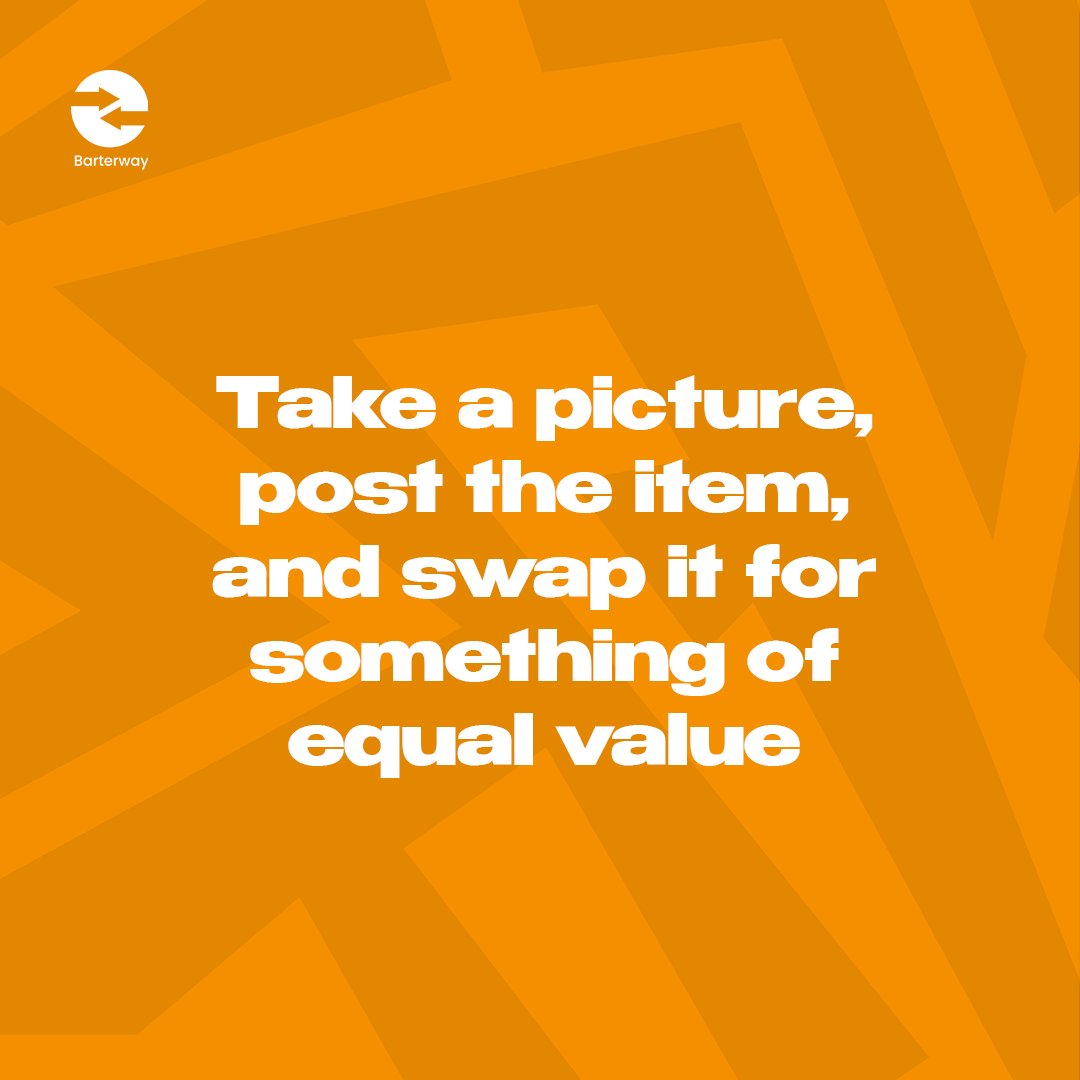 barterway's tweet photo. BarterWay allows you to swap your items for other items of value.
Without money, you can get what you want using what you have.
#exchange #easyexchange #exchangemadeeasy #trade #tradebybarter #giveandtake #goodlife #barterway https://t.co/sU4flGUSpB