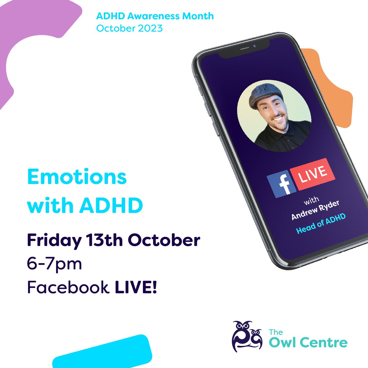 The Owl Centre 🦉 (@theowlcentre) on Twitter photo As #ADHDAwarenessMonth continues, if you missed our Facebook LIVE! on Friday, you can watch it back via fb.watch/nzHP7Oo58_/
Head of ADHD <a href="/andrewryderSLT/">Andrew Ryder</a> talked all about how ADHD affects sleep and offers tips and strategies to best manage sleep.
We go again this Friday... As #ADHDAwarenessMonth continues, if you missed our Facebook LIVE! on Friday, you can watch it back via fb.watch/nzHP7Oo58_/
Head of ADHD <a href="/andrewryderSLT/">Andrew Ryder</a> talked all about how ADHD affects sleep and offers tips and strategies to best manage sleep.
We go again this Friday...