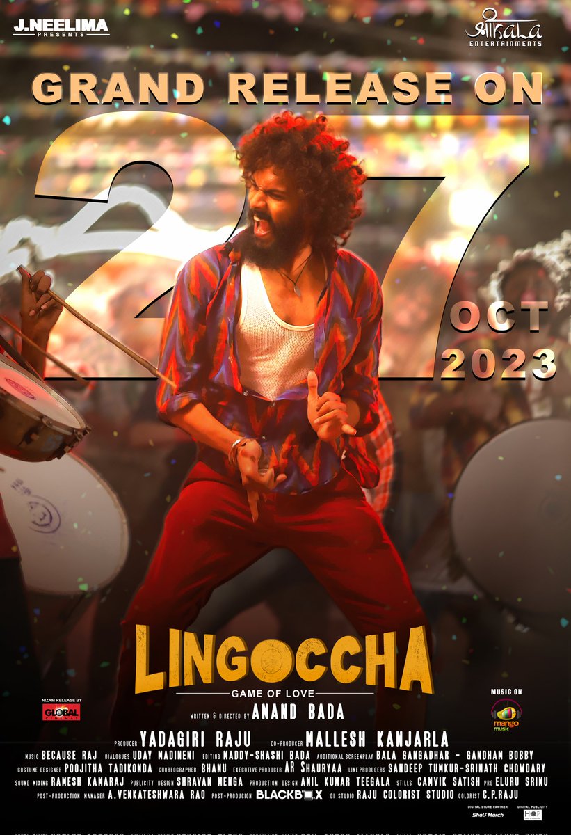 Get ready to laugh your heart out and fall in love with #Lingoccha! 🕺💃 The release date is locked and loaded for 27th October 📆 🌟ing - #karthikrathnam3 Produced by Yadagiri Raju Neelima presents Banner - Srikala Entertainments