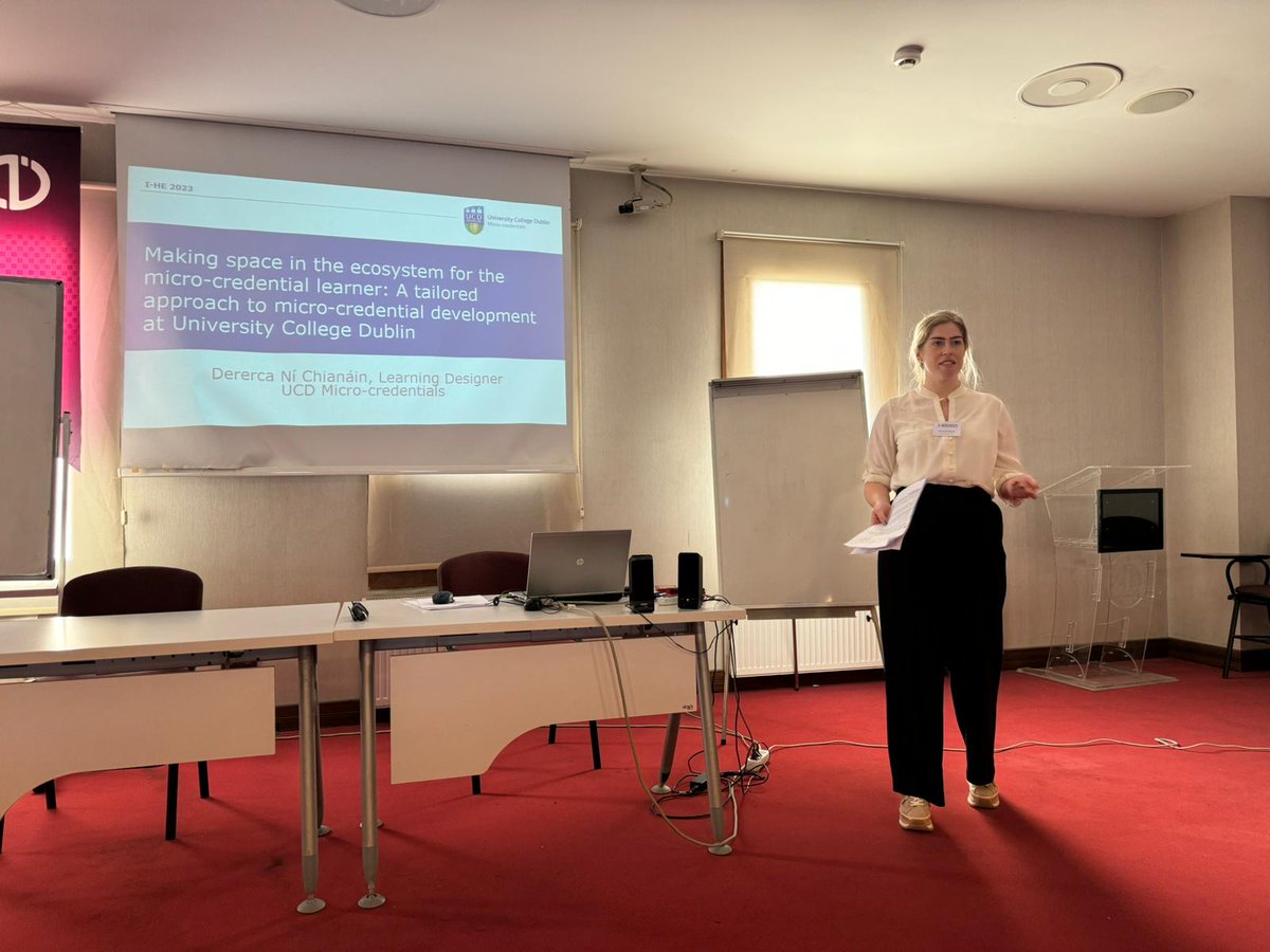 Congratulations to our Ed Tech, Dererca Keenan, who presented at last week's @EADTU conference in Istanbul on 'Making Space in the Ecosystem for the Micro-credential Learner: A Tailored Approach to Micro-credential Development at University College Dublin'.

#UCD #MicroCredsIE