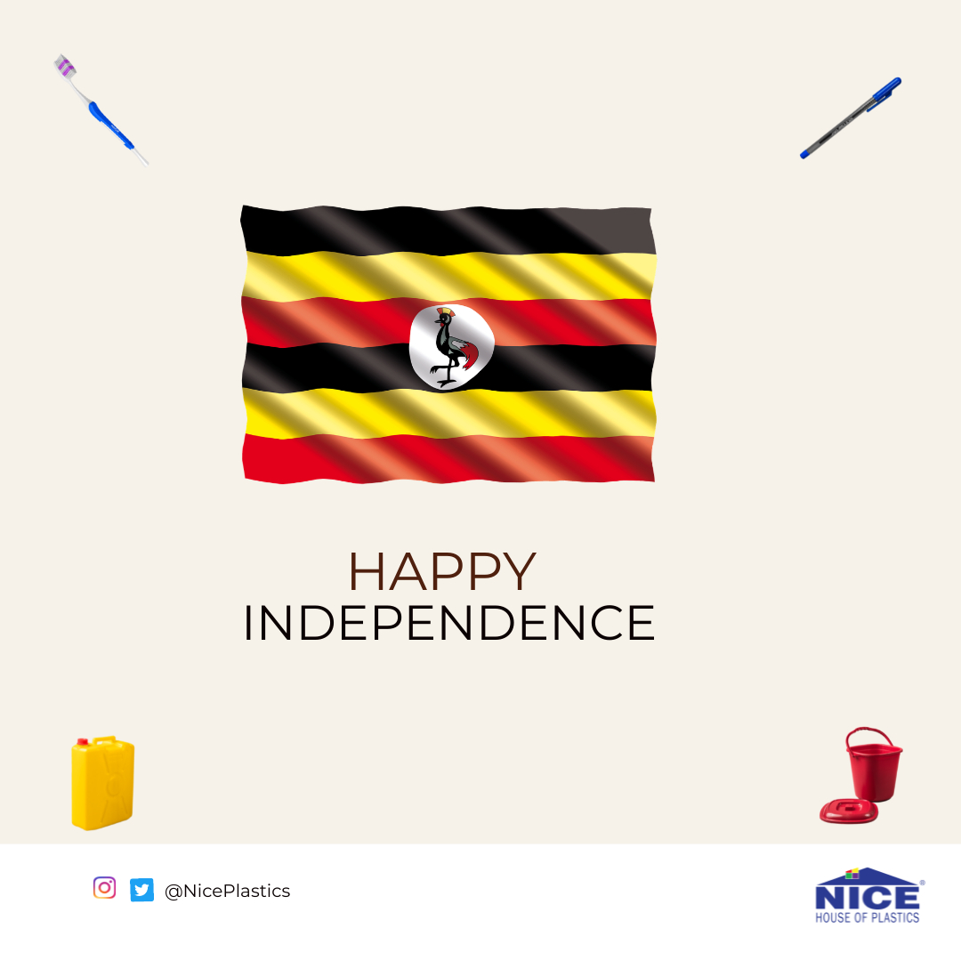 NicePlastics's tweet photo. Happy Independence Day, #UgAt61!  We are proud to be part of both Uganda's history and our future! Here's to many more years to come! 🥤  #niceUg #mulwanagroup https://t.co/1t2sySPvNQ