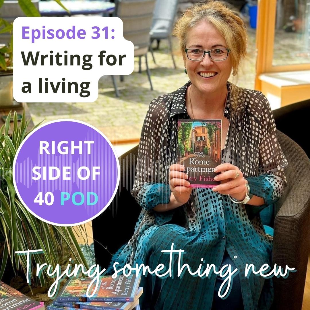 rightside40's tweet photo. Ep 31: Writing for a living. Lots of people dream of becoming a professional author. Kerry Fisher published her first novel at 48 and turned the dream into a reality, writing books for the post-40 women around her. https://t.co/DIQVkbyfXL 
#podcast #author ##writingforaliving https://t.co/WZitKa3FGh