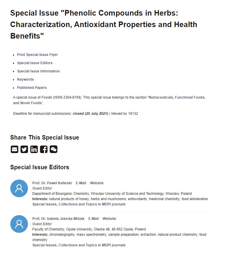 Foods_MDPI's tweet image. #foodsmdpi
🌿Recommend two excellent SIs
Advances in the #Bioactivity and #Allergenicity of Food #Proteins and Peptides (BioAllerg)
👉mdpi.com/journal/foods/…

#Phenolic Compounds in #Herbs: Characterization, #Antioxidant Properties and Health Benefits
➡️mdpi.com/journal/foods/…