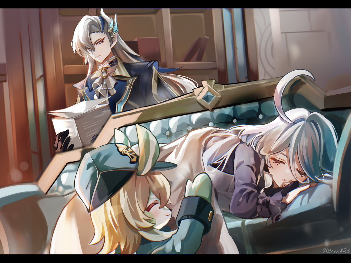 公務の後
#furina #neuvillette #Genshin