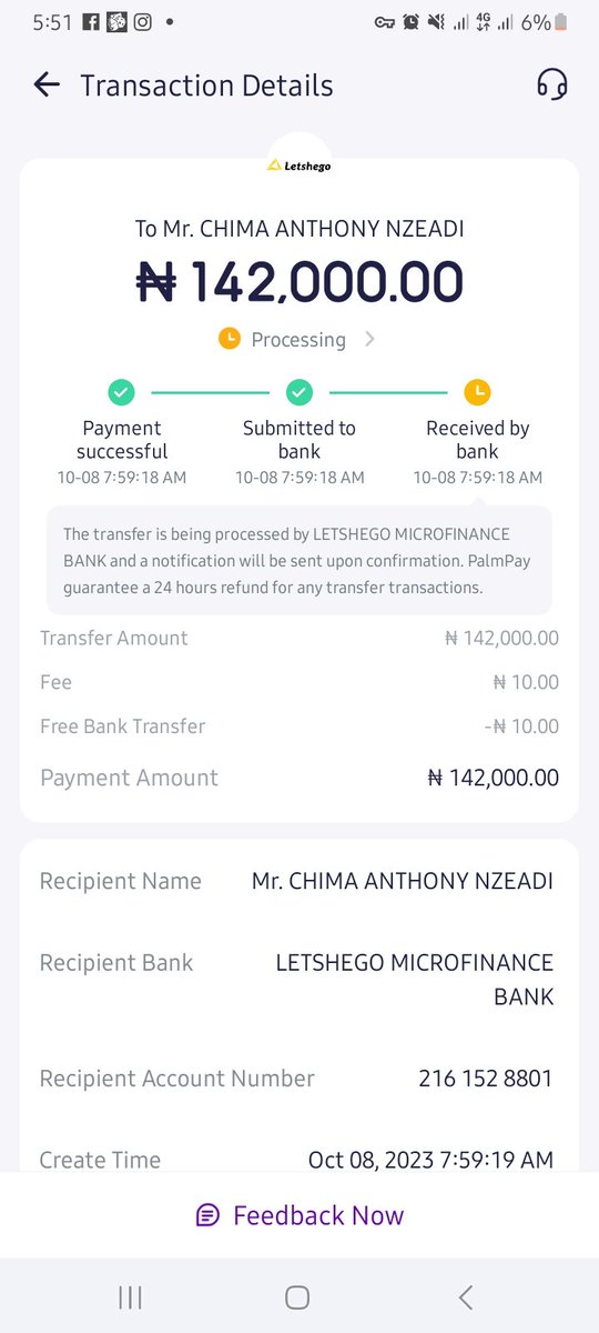 Teebarg2410's tweet photo. @palmpay_ng I made a transfer yesterday till now it have not gotten to the destination bank account https://t.co/j4e6xahm68