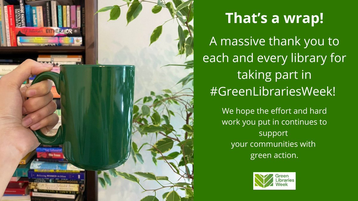 Libraries lead the way with #GreenLibrariesWeek! Thanks to everyone who took part with some amazing activities. Going green isn’t about the size of the action you take, but showing that any action can make a difference for the environment &amp;the community. cilip.org.uk/news/654543/Li…