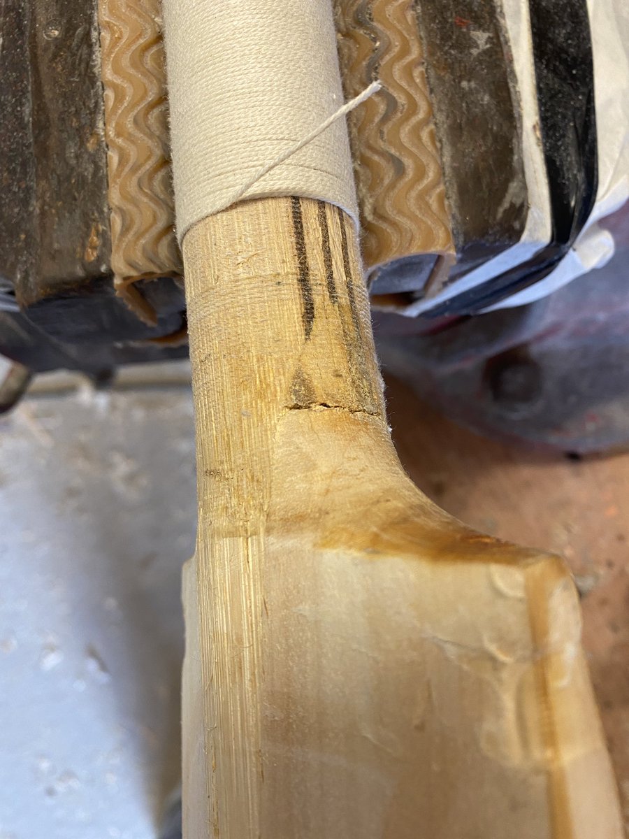 Customers bat with handle damage. Will go through the full process of a handle replacement and refurb with daily posts.