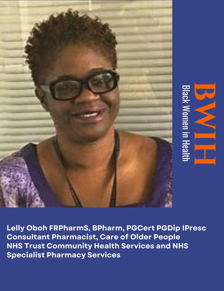 #SalutingOurSisters this #BlackHistoryMonth   

We #salute <a href="/LellyOboh/">Lelly Oboh</a>, FRPharmS, a trailblazing consultant pharmacist in Care of Older People. With a career spanning community &amp; specialist pharmacy, she's a policy influencer &amp; recognized leader. Multiple award-winner 🙌🏾