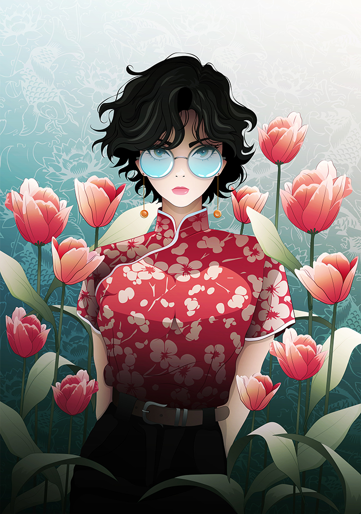 noeldelmar86's tweet photo. "Hana" #woman #manga #animegirl #illustration #Japan #summer #girl #inprnt #displate #fantasy #vectorart LINK:https://t.co/5oXNE2mk0u https://t.co/zRx82N8fEz
