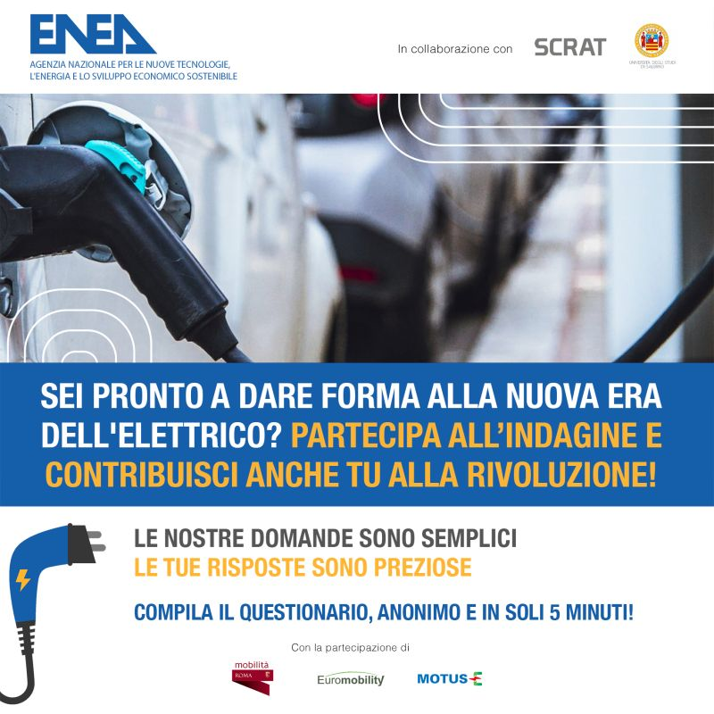 romamobilita's tweet image. Cambia il tuo stile di mobilità e contribuisci a un futuro sostenibile! Partecipa all'indagine sulla mobilità elettrica, promossa da ENEA e l'Università di Salerno. 🔋 🚀 #ENEA #Euromobility #MobilitàElettrica #Sostenibilità #CambiamentoPositivo #MobilitàVerde #MobilityManagement