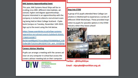 Lots happening in October's DYW Newsletter. Please see Mr Pryde if you require any more information.