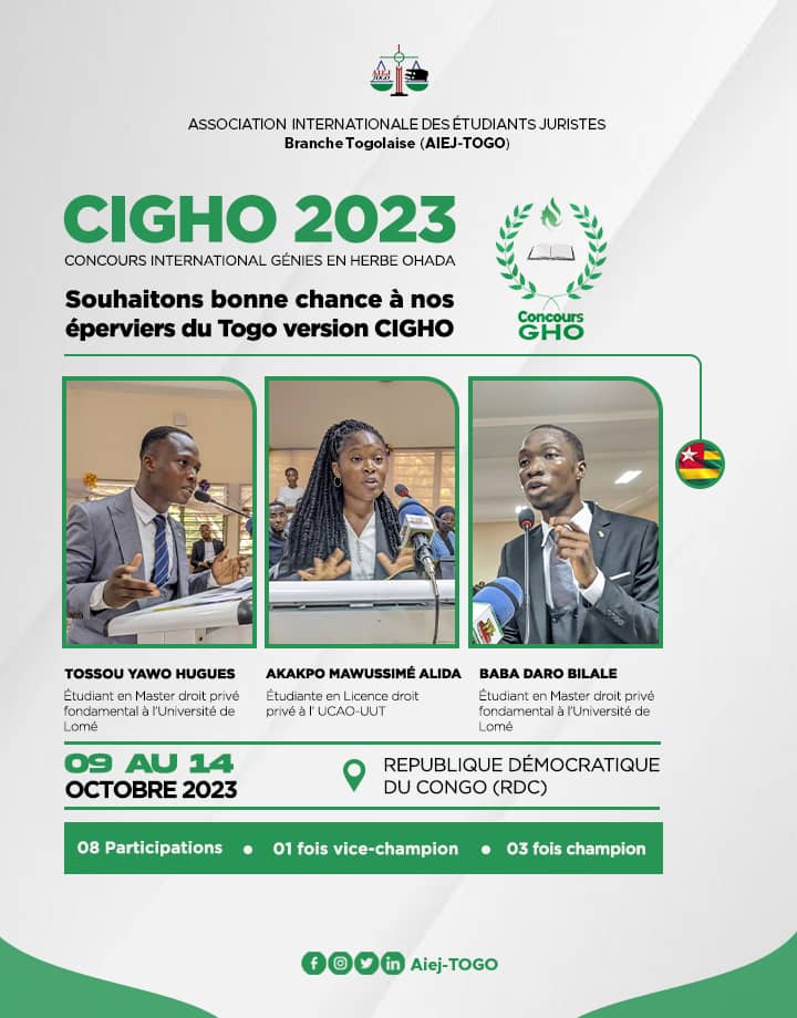 aiej_togo's tweet image. #CIGHO2023
#TeamTogo
#Kinshasa2023
#AIEJ_TOGO