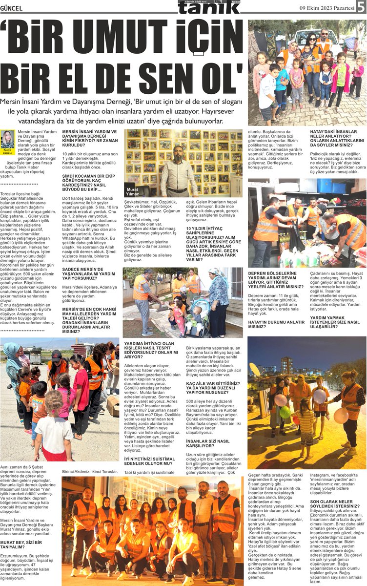 ‘BİR UMUT İÇİN BİR EL DE SEN OL’

tanikhaber.com/haber/bir-umut…

#Mersin #Adana #Hatay #yardım #Destek #deprem #yardımderneği #haber #SONDAKIKA #röportaj