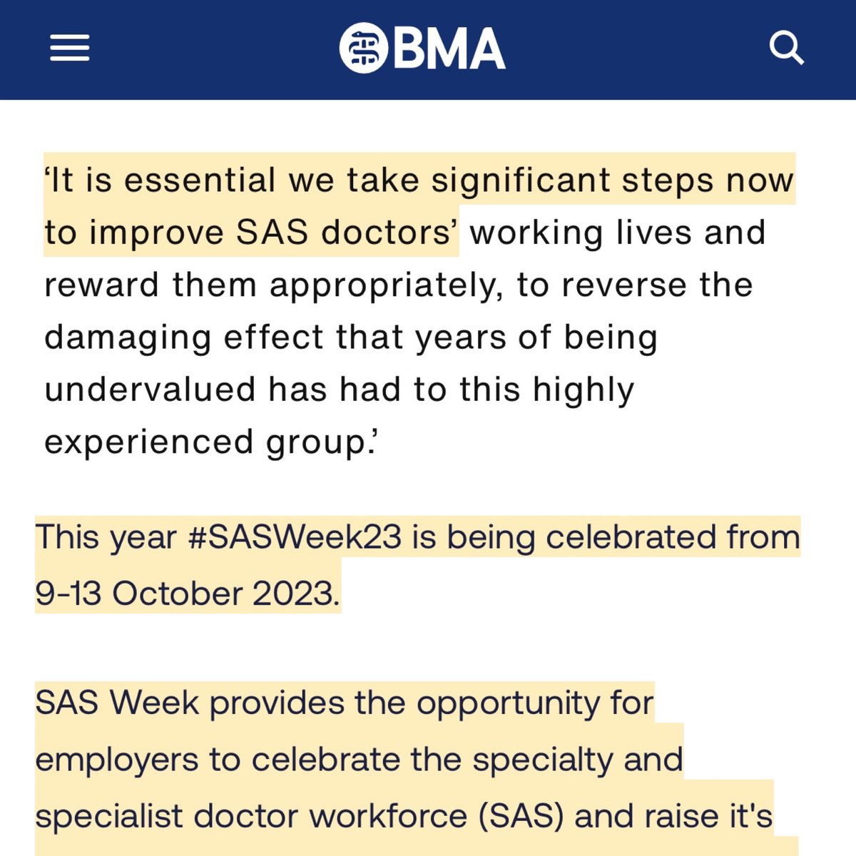 SAS doctors are a diverse group ranging from doctors having 4 years’ experience (trainee-like) to senior doctors practising independently (consultant-like). SAS doctors are a vital part of workforce but too often forgotten. Join us to celebrate #SASWeek23
nhsemployers.org/news/save-date…