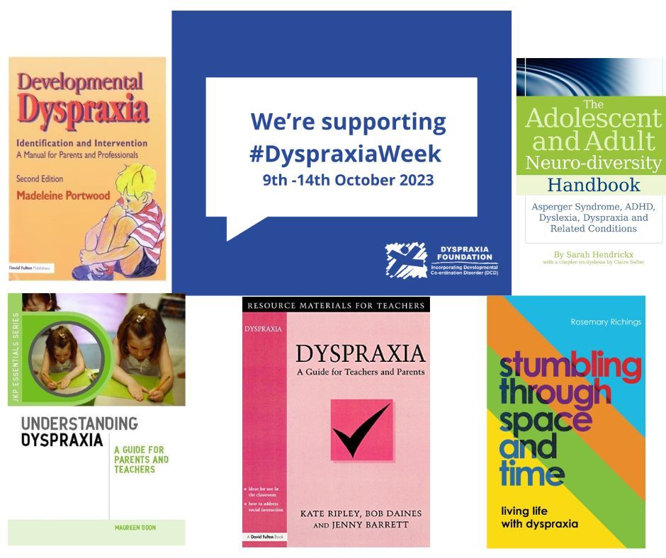 This week from the 9th to the 15th of October is #DyspraxiaAwarenessWeek 2023.

Dyspraxia is life-long condition that affects movement and co-ordination. 

If you would like to learn more or find more support, check out some of the library resources below 👇 

#DyspraxiaAwareness
