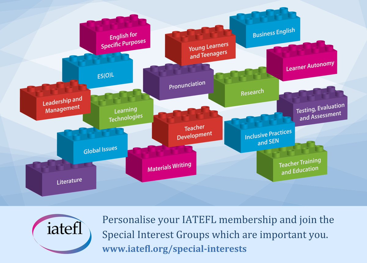 Not all English language teachers are the same. We all work in different roles & contexts, and focus on different areas of the profession. With #IATEFL membership you can build your membership to reflect your role & interests by joining Special Interest Groups relevant to you.