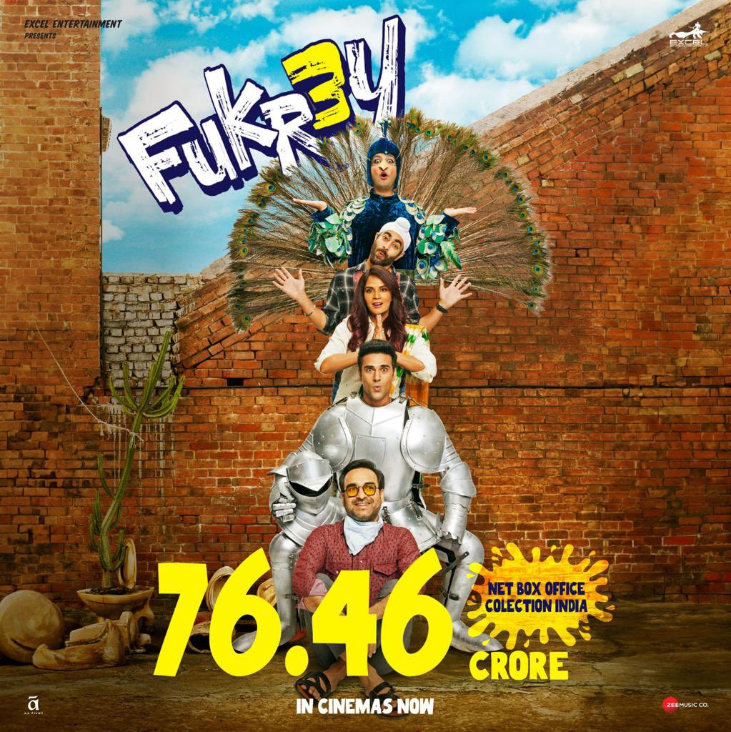 Na girte na kisi ke aage jhuk rey Fir se chaa gaye jamnapaar ke fukrey 🙌🏼 Big big thank you aap sabko Hume itna pyaar dene ke liye! #fukrey3