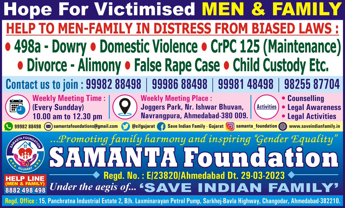 DaxeshVania's tweet photo. Join us 4 a noble causeπ
#SpeakUpMen
#SaveMen
#HopeForMen
#FakeCases
#GenderBiasedLaws
#Scrap498a
#LegalTerrorism
#LegalExtortion
#CrimeHasNoGender
#ParentalAlienation
#DomesticViolenceOnMen
#HusbandSuicide
#MisandryFree
#MensLivesMatter
#MensCommission
#MensRightsAreHumanRights https://t.co/m1YfeIGg8m